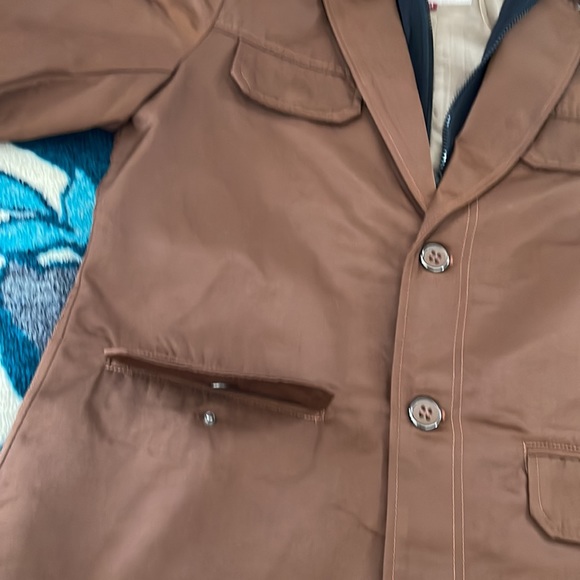 Franky Max Mens Brown Jacket with Removable Hood Size Medium - Picture 3 of 7